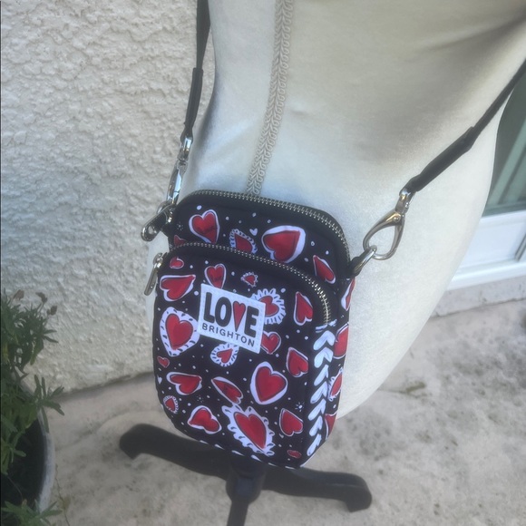 Brighton Handbags - Brighton Love 'Hearts & Flutter Crossbody Black/Red Bag